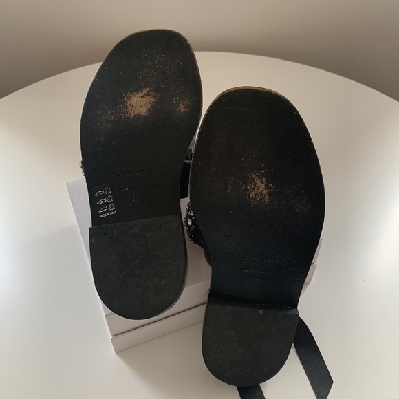 CARVEN leather beaded slide sandals - Picture 9 of 9